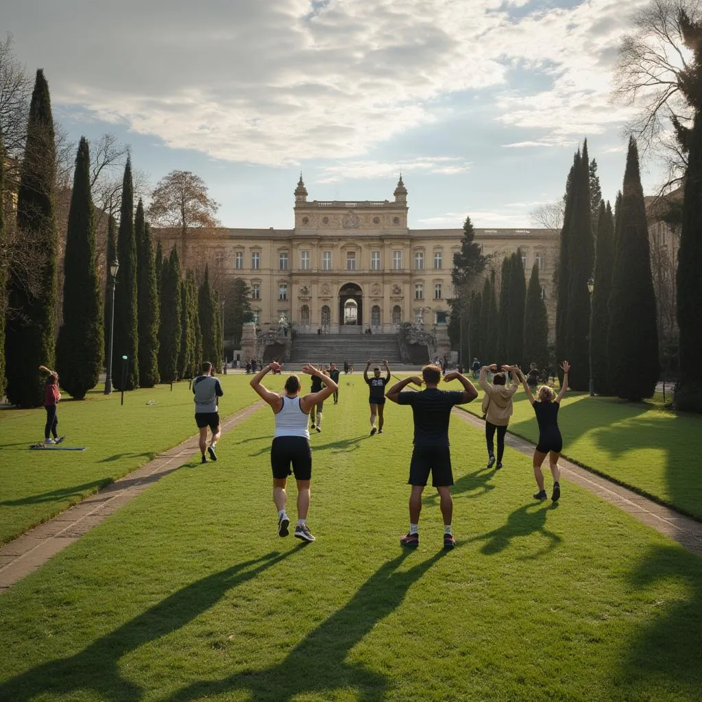 Allenamento all'aperto in Italia